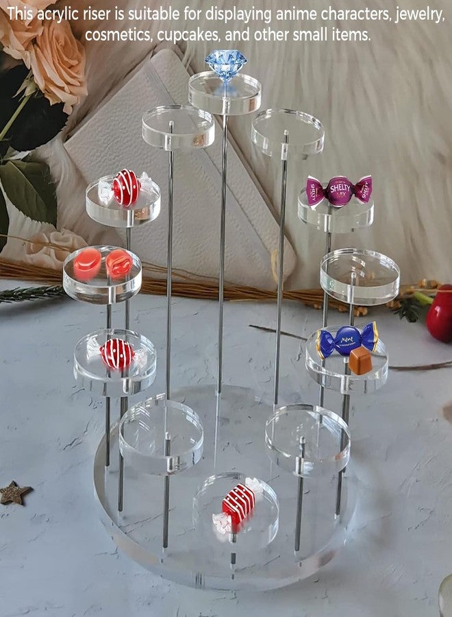 LINYUEARUI Acrylic Display Risers for Collectibles - 3 Tier Crystal Shelf Stand for Jewelry, Mini Figures, Rocks & Gems, Clear Organizer for Store Countertop or Home (Round Design) - Image 5